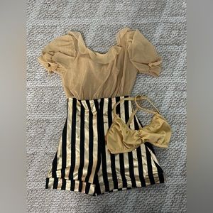 Gold romper dance costume